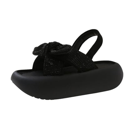 Slingback Sandals Bow Platform Rhinestone
