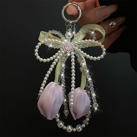 Pearl Phone Pad Faux Lanyard with