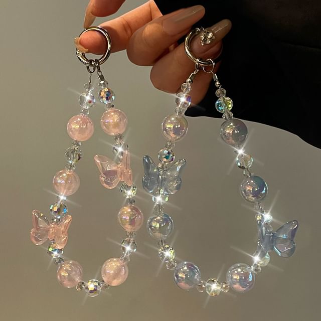 Phone Beaded Lanyard Butterfly