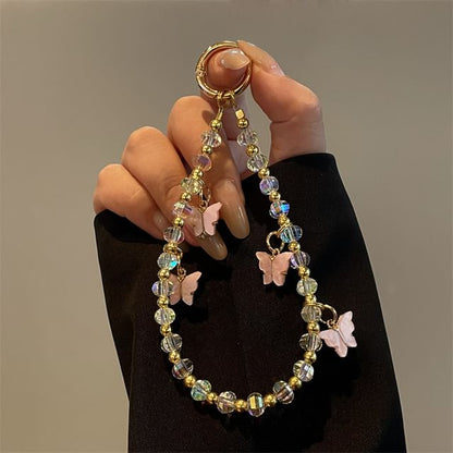 Butterfly Beaded Lanyard Phone