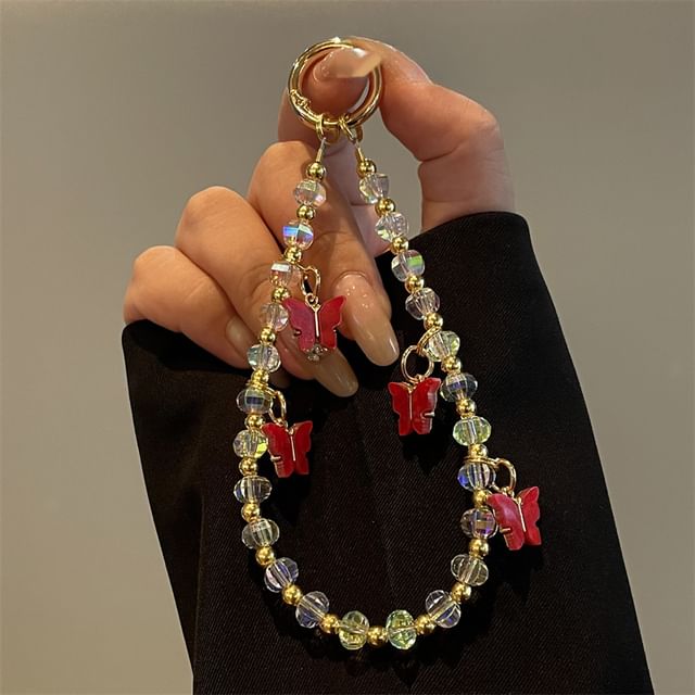 Butterfly Beaded Lanyard Phone