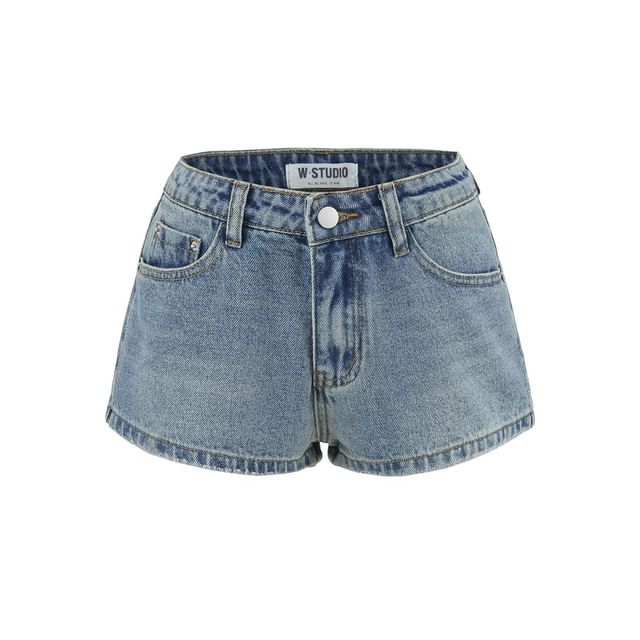 Mid Rise Denim Shorts
