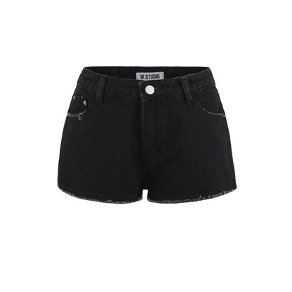 Mid Rise Denim Shorts