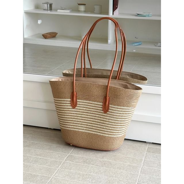 Tote Bag Straw Striped