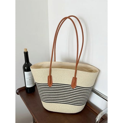 Tote Bag Straw Striped