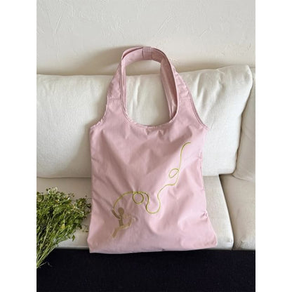 Nylon Embroidered Tote Bag