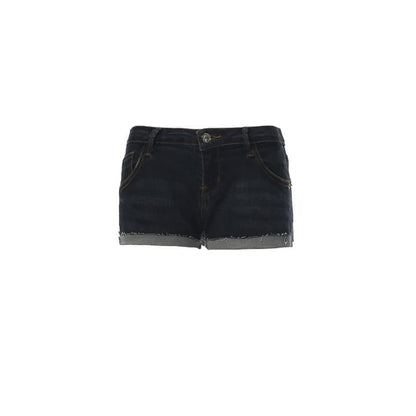 Low Rise Washed Frayed Denim Hot Pants