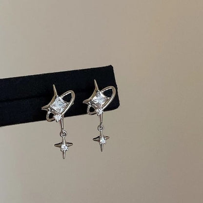 CZ Earring Star Drop