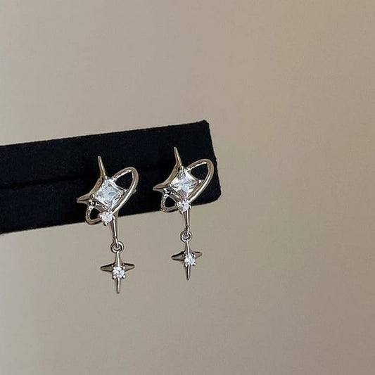 CZ Earring Star Drop