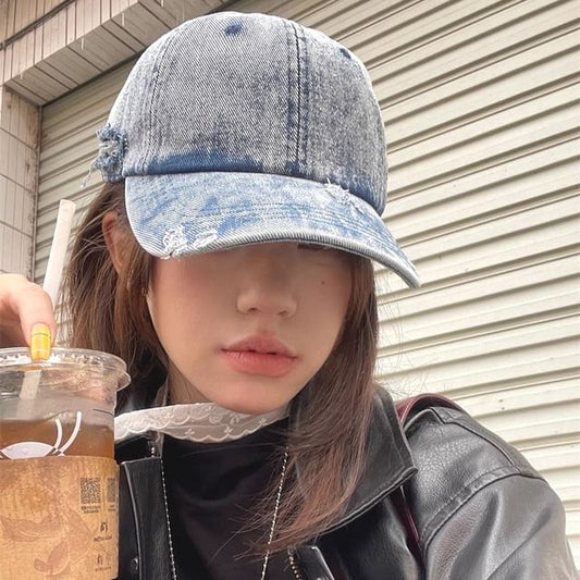 Denim Cap Distressed Baseball