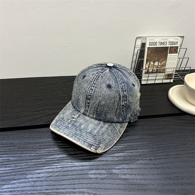 Denim Cap Distressed Baseball