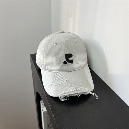 Distressed Baseball Cap Embroidered