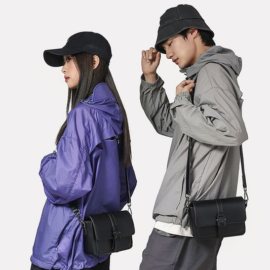 Buckled Faux Leather Satchel