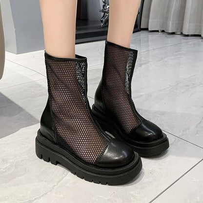 Boots Platform Mesh Plain Short