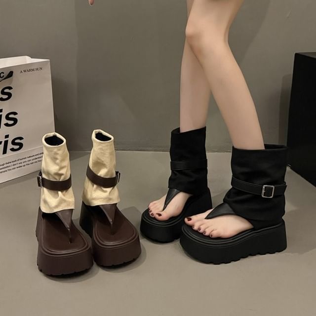 Platform Boots Short Thong