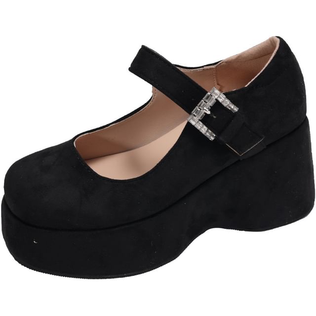 Mary Shoes Plain Wedge Jane Platform