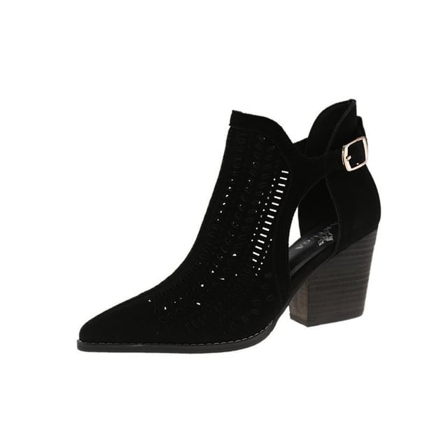 D'Orsay Short Boots Heel Block