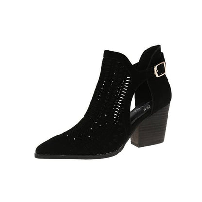 D'Orsay Short Boots Heel Block