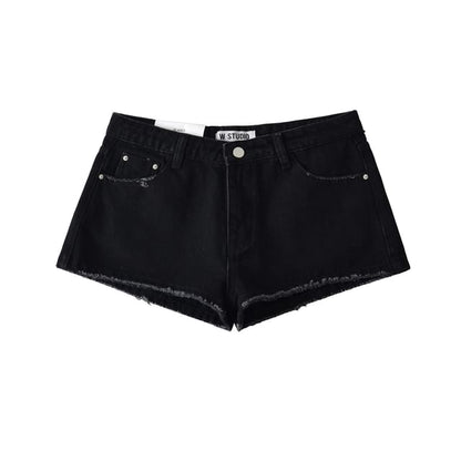 Low Rise Denim Hot Pants