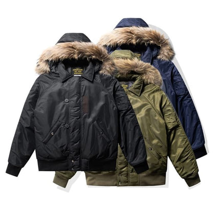 Detachable Faux Fur-Trim Hooded Parka