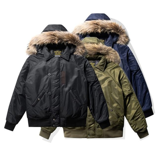 Detachable Faux Fur-Trim Hooded Parka