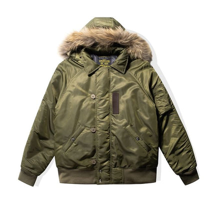 Detachable Faux Fur-Trim Hooded Parka