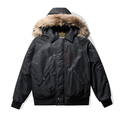 Detachable Faux Fur-Trim Hooded Parka