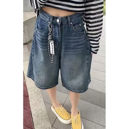 High Waist Washed Jorts