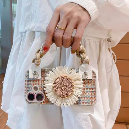 Phone Case Strap Set / Decoration Lanyard Woven Adhesive Sunflower