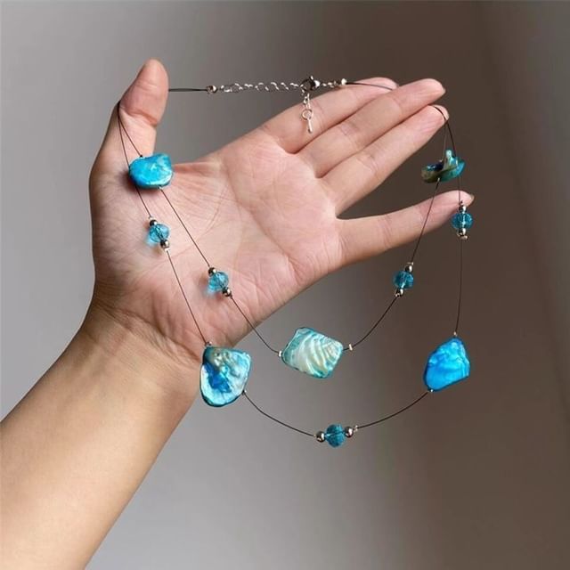 Layered Necklace Irregular Gemstone Beaded