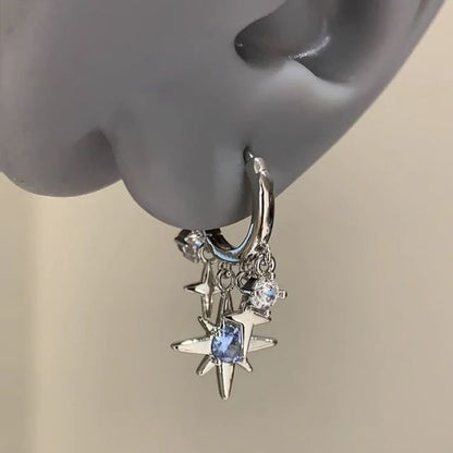 Star Huggie Rhinestone Earring Drop