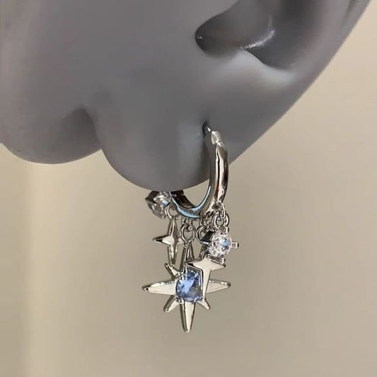 Star Huggie Rhinestone Earring Drop