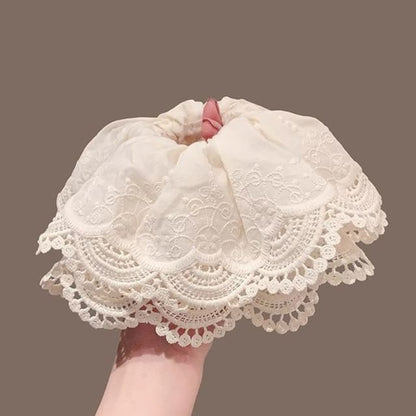 Scrunchie Ruffle Lace Trim