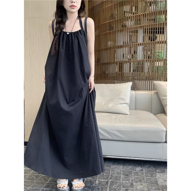 Print Dress Sleeveless Halter Neck Maxi