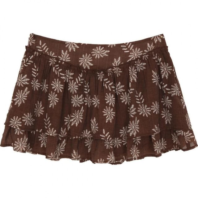 Print / Sleeveless Mini Top V-Neck Skirt