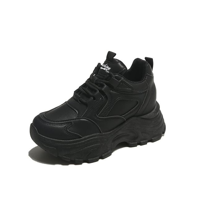 Panel Sneakers Platform Wedge Hidden