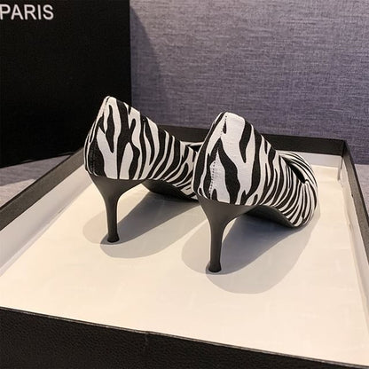 Pumps Pointed Stiletto Zebra Print Toe