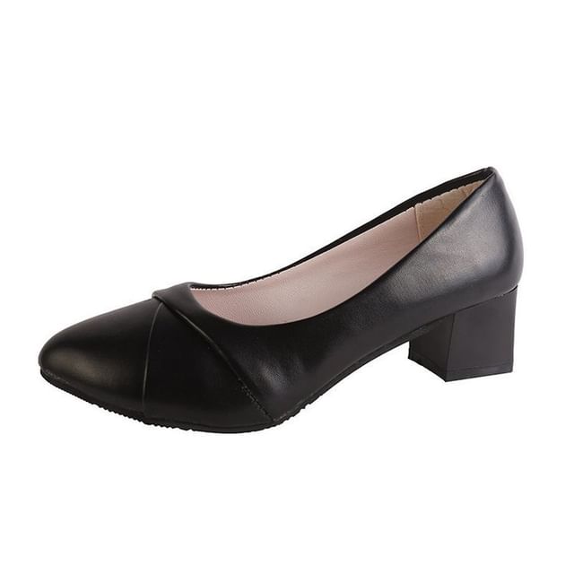 Heel Pointed Block Toe Pumps