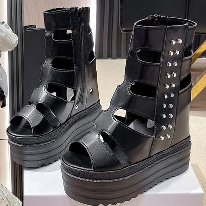 Gladiator Sandals Studded Platform
