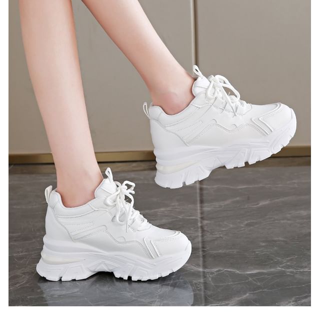 Wedge Panel Sneakers Hidden Platform