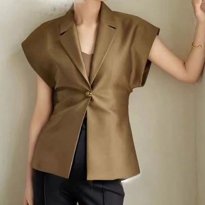 Plain Twisted Short-Sleeved Shirt