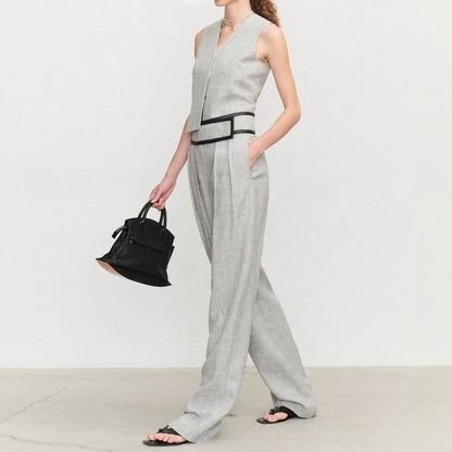 V-Neck Sleeveless Top / Straight Dress Pants / Skirt
