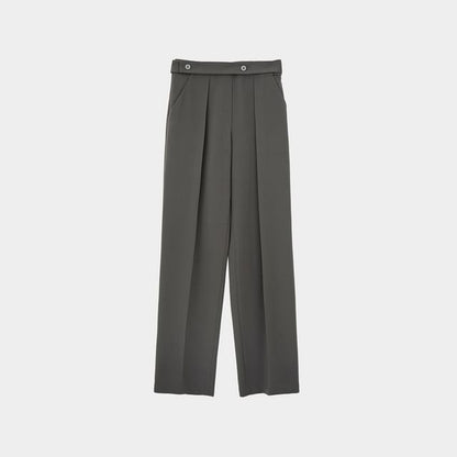 Asymmetric Sleeveless Top / High-Waisted Straight Pants