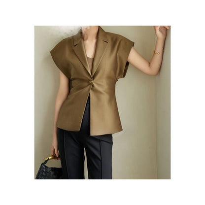 Plain Twisted Short-Sleeved Shirt