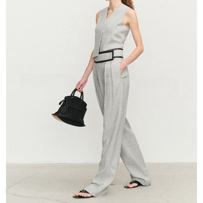 V-Neck Sleeveless Top / Straight Dress Pants / Skirt