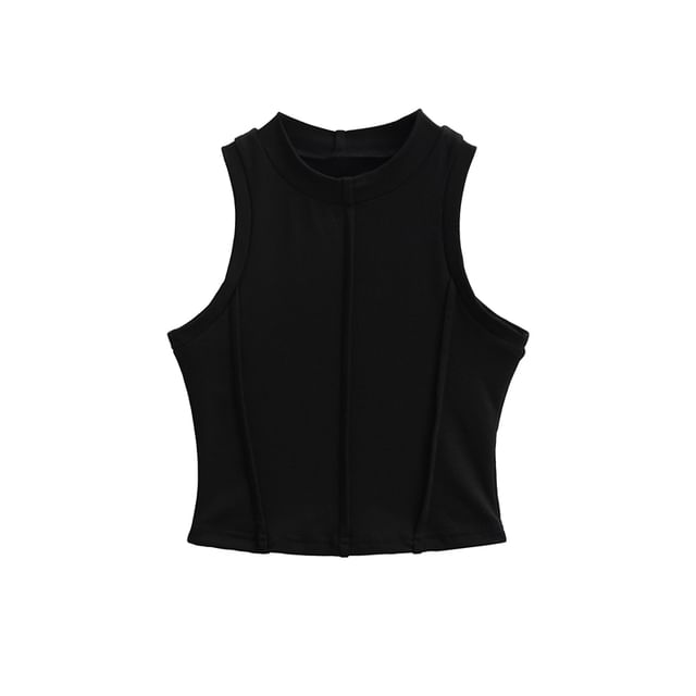 Set: Paneled Tank Top + High-Waisted Maxi A-Line Skirt