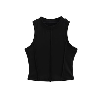 Set: Paneled Tank Top + High-Waisted Maxi A-Line Skirt