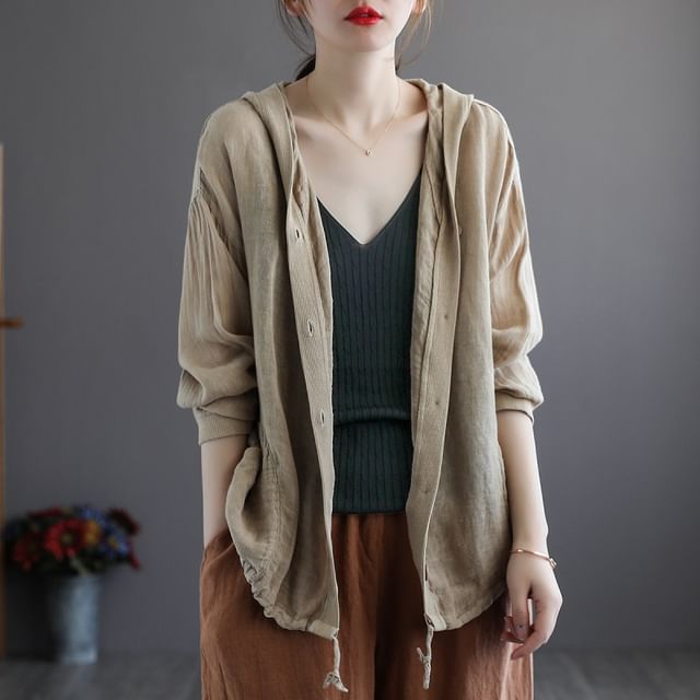 Hooded Denim Shirt Jacket