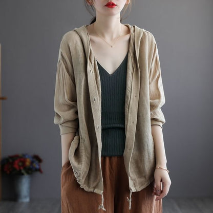 Hooded Denim Shirt Jacket