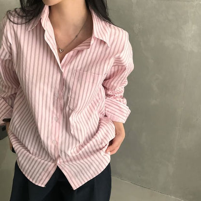 Plaid Pocket-Detail Long-Sleeved Shirt